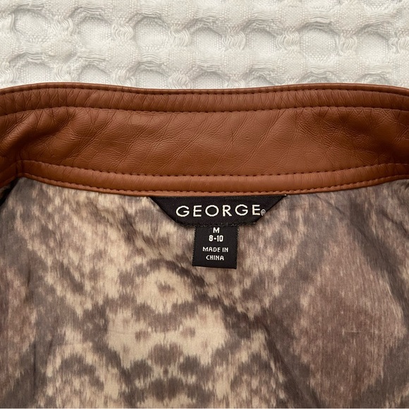 George tan leather jacket, size medium - Picture 10 of 13